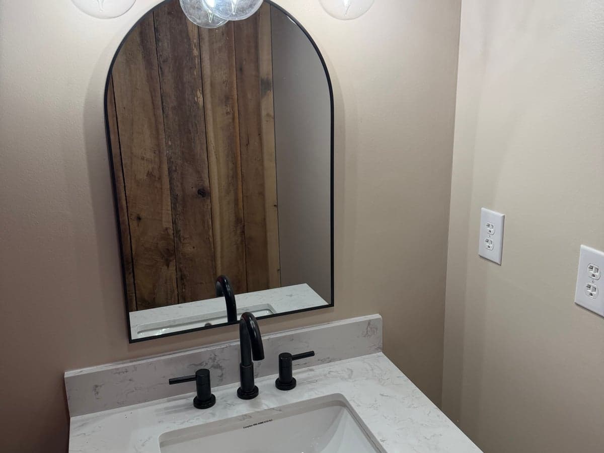 corner glass shower with tile surround in Clarksville, TN by JM Home and Property Services (3)